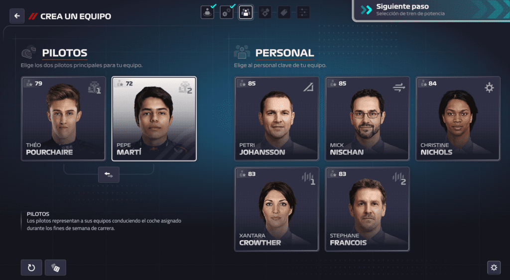 crea un equipo- personal