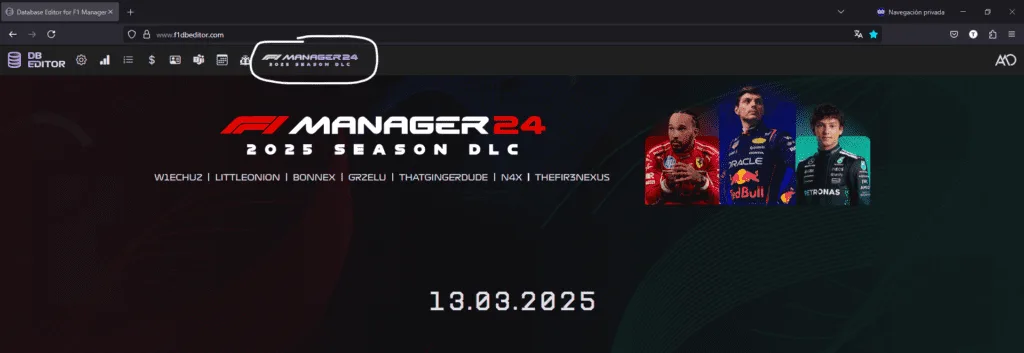 Opciones de personalizacion en F1 Manager