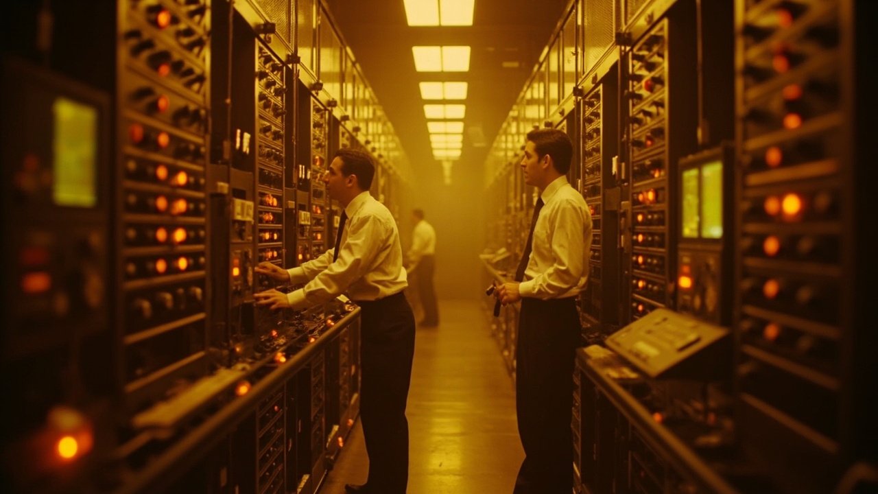 Backus (centro) con el equipo de Fortran I, IBM 1957